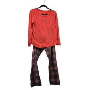 Xhilaration Orange Plaid Pajama Set – Size Medium 🧡🛌